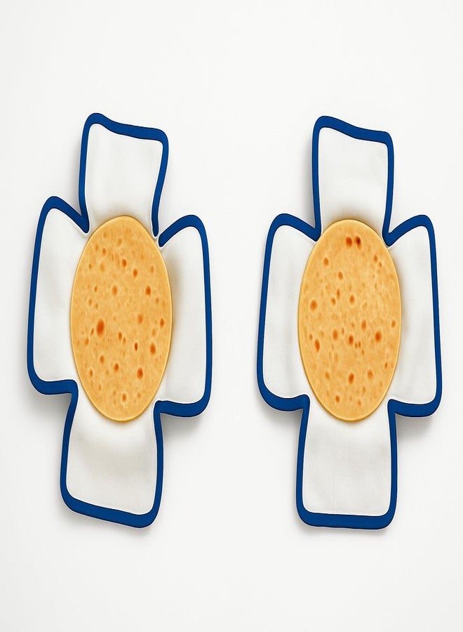 CRAZYWEAVES Roti Cloth Wrap (PACK OF 2) - Reusable 100% Cotton, Double Layer Thick, Hot Case Wrapper With Velgrow Closure For Fresh & Warm Rotis(BLUE) - Image 5